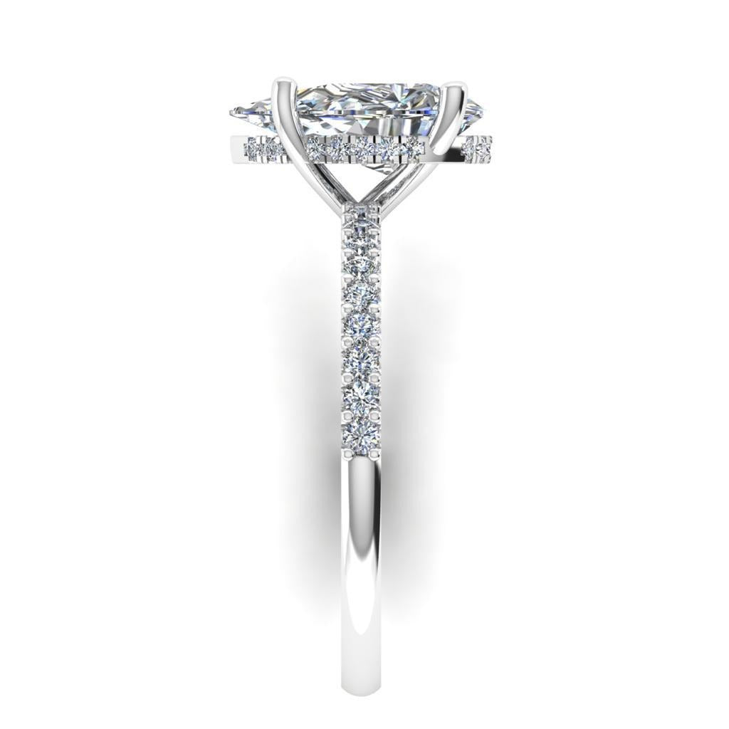 Pear Hidden-Halo Pave Solitaire — Engagement Ring Setting