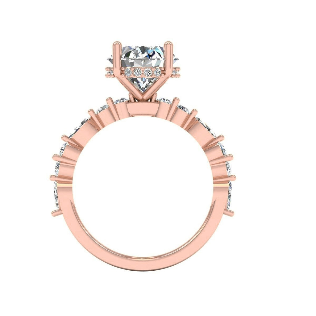 Oval Marquise-Accent Solitaire — Engagement Ring Setting