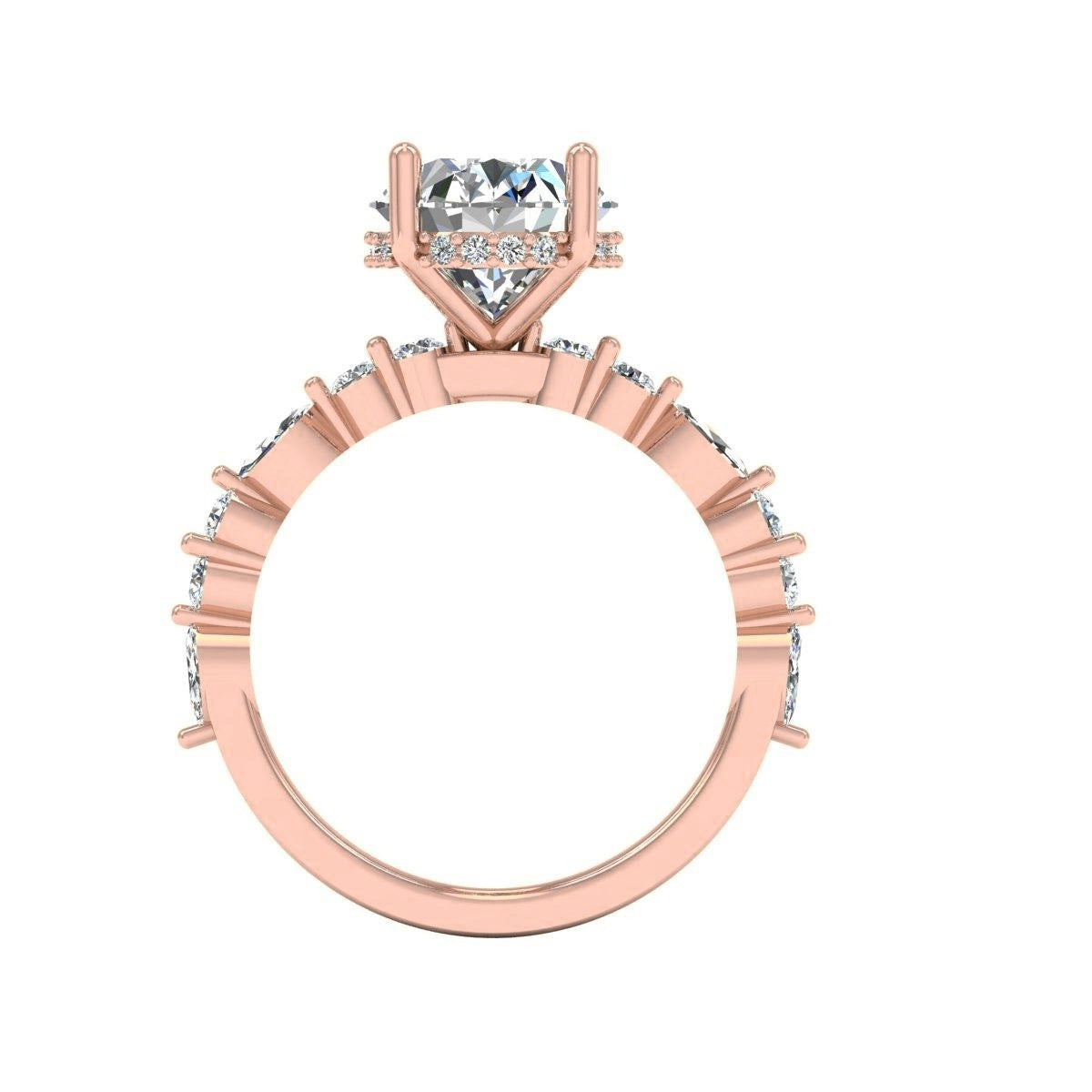 Oval Marquise-Accent Solitaire — Engagement Ring Setting