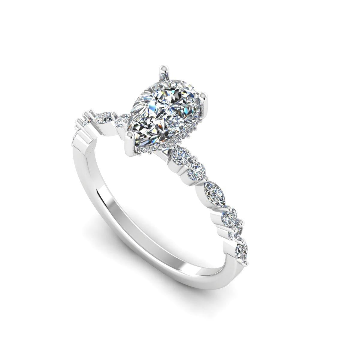 Oval Marquise-Accent Solitaire — Engagement Ring Setting