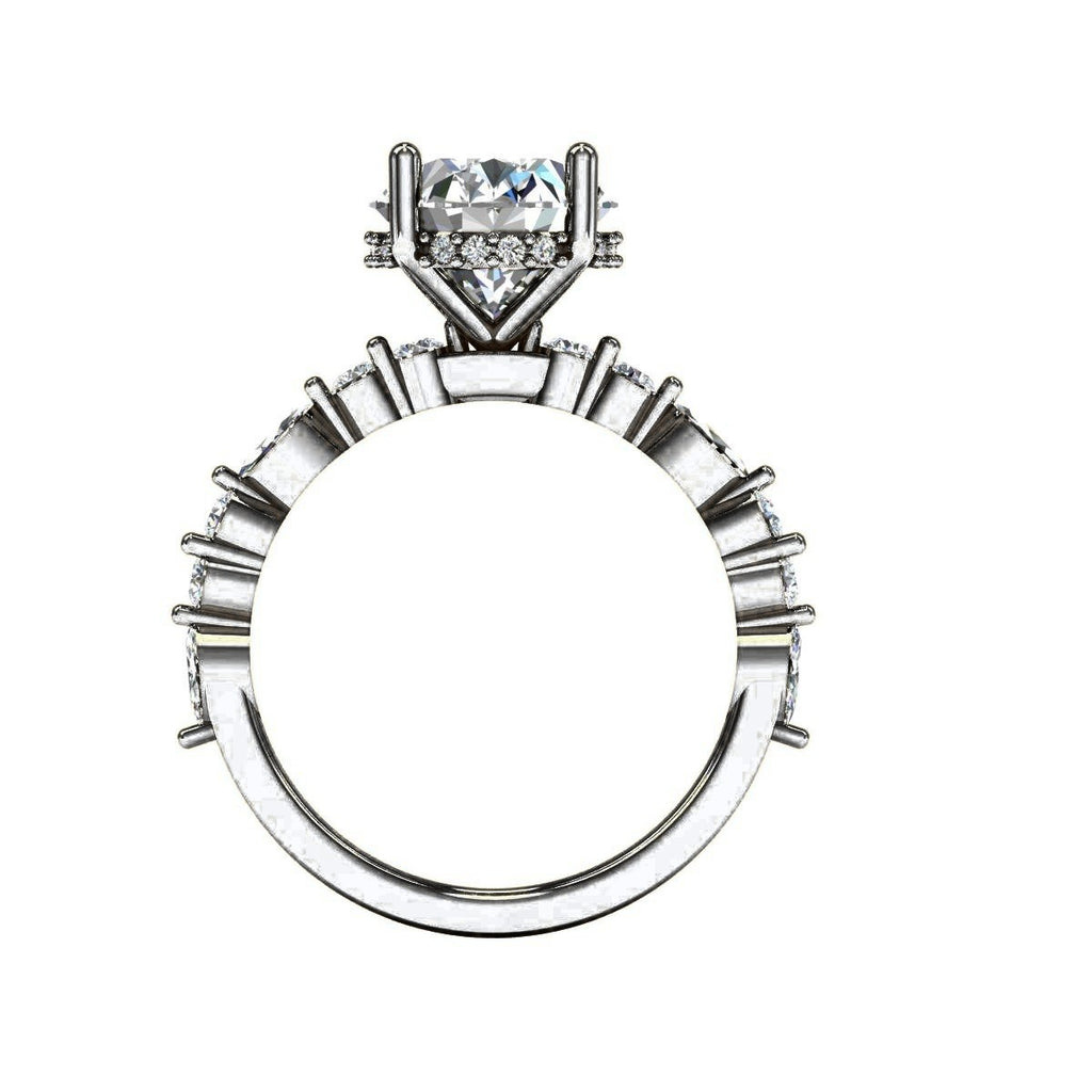 Oval Marquise-Accent Solitaire — Engagement Ring Setting