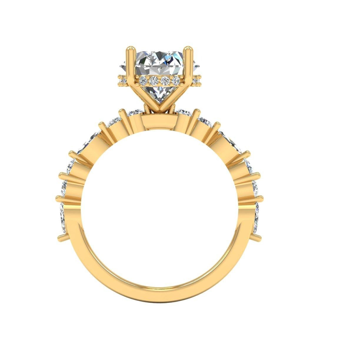 Oval Marquise-Accent Solitaire — Engagement Ring Setting