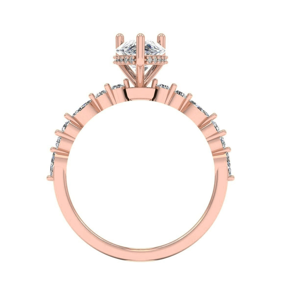 Pear Marquise-Accent Solitaire — Engagement Ring Setting