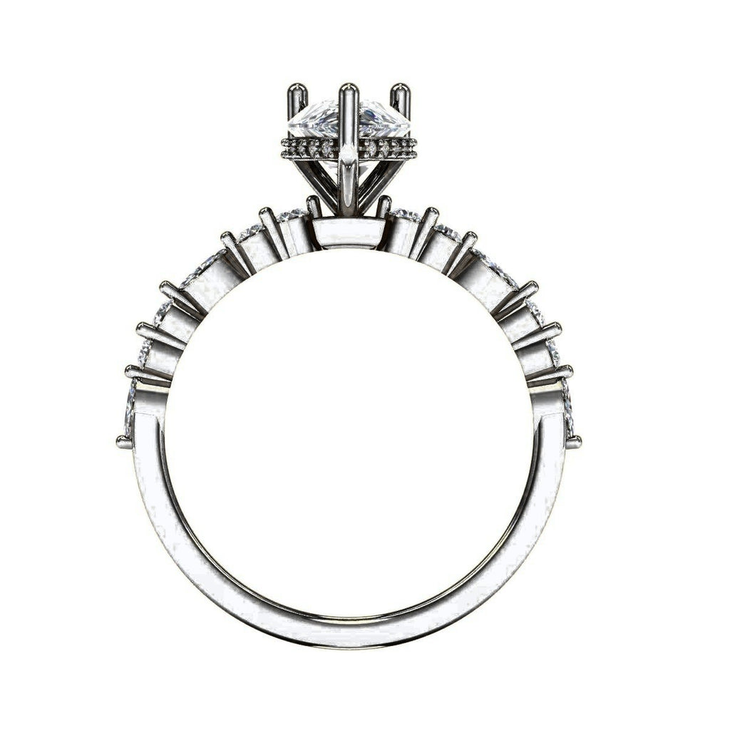 Pear Marquise-Accent Solitaire — Engagement Ring Setting