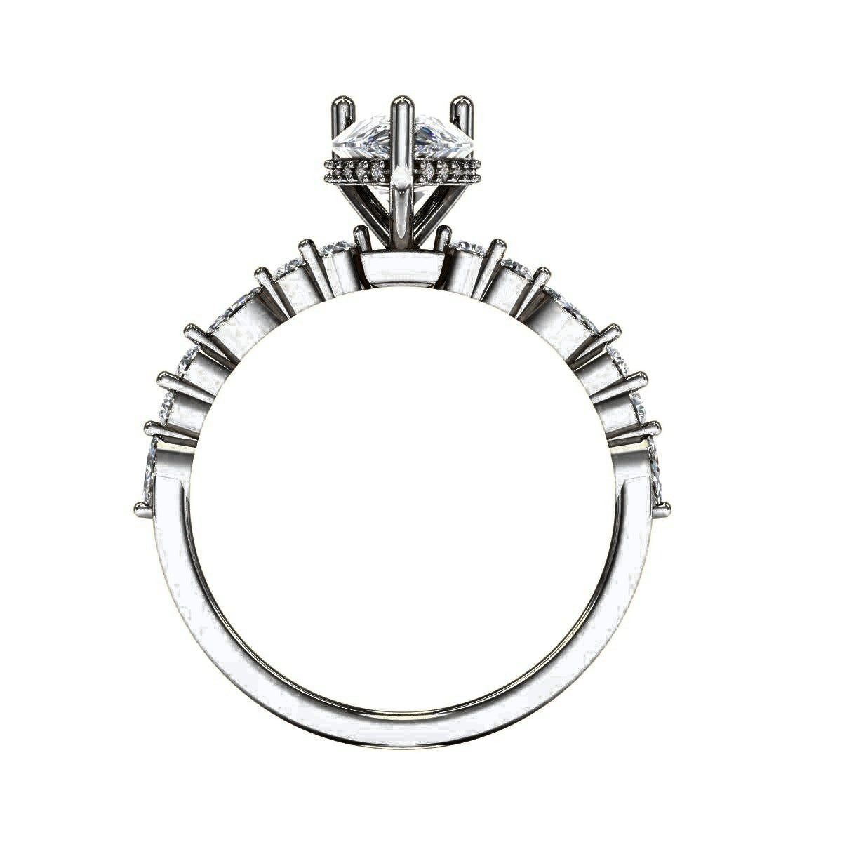 Pear Marquise-Accent Solitaire — Engagement Ring Setting