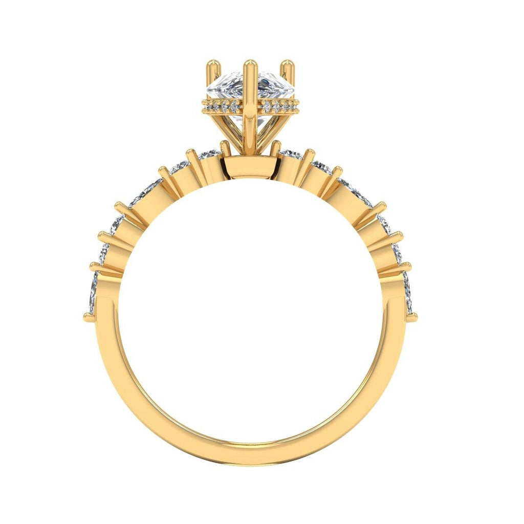 Pear Marquise-Accent Solitaire — Engagement Ring Setting