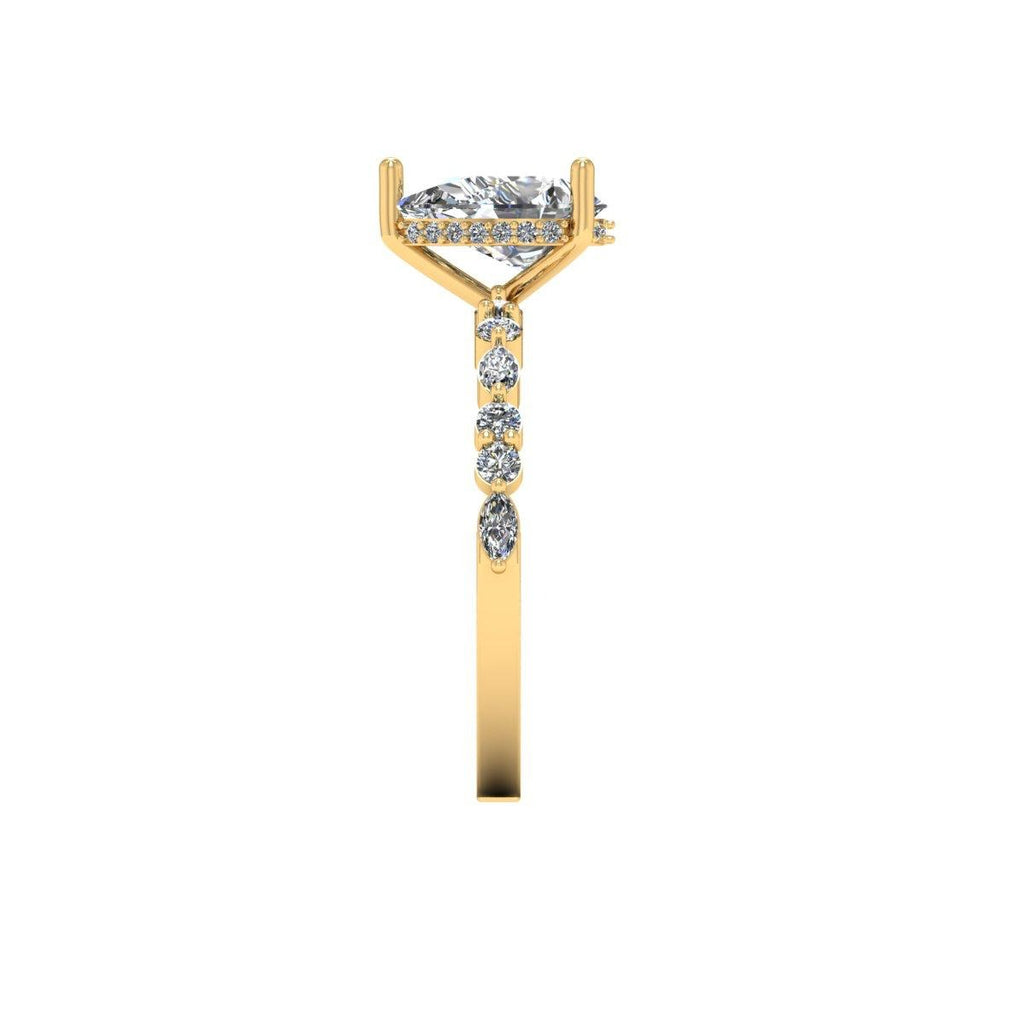 Pear Marquise-Accent Solitaire — Engagement Ring Setting