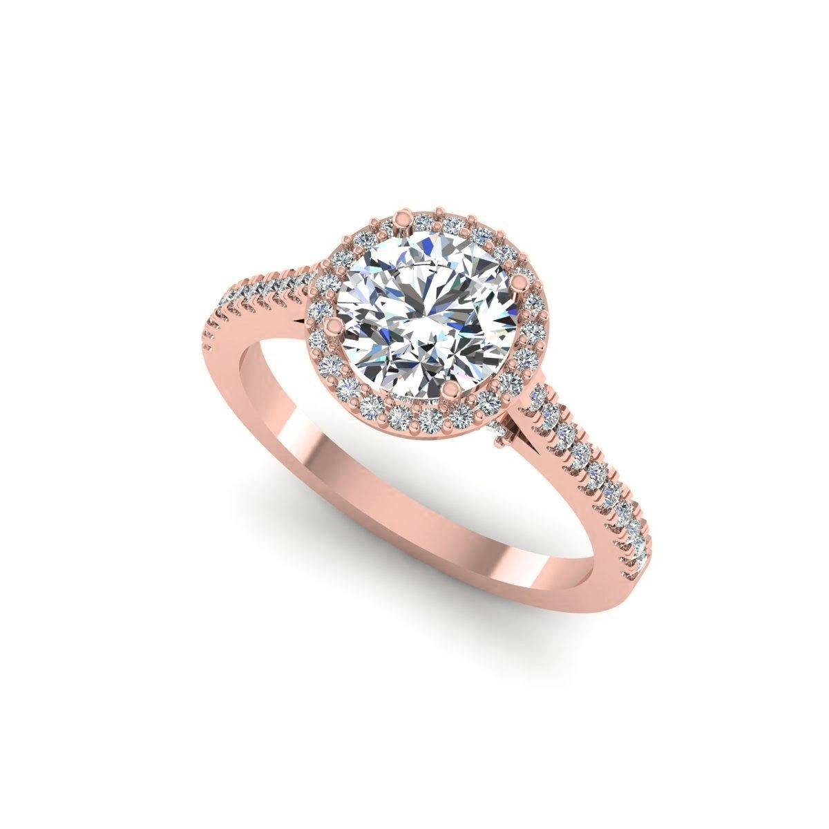 Round Halo Pave — Engagement Ring Setting