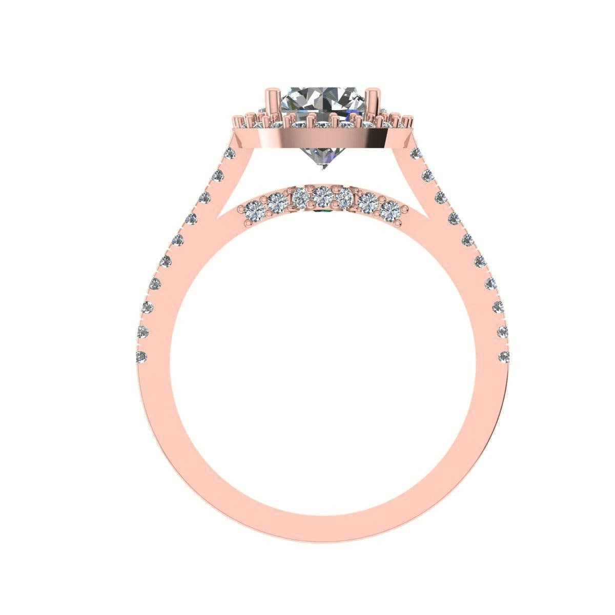 Round Halo Pave — Engagement Ring Setting