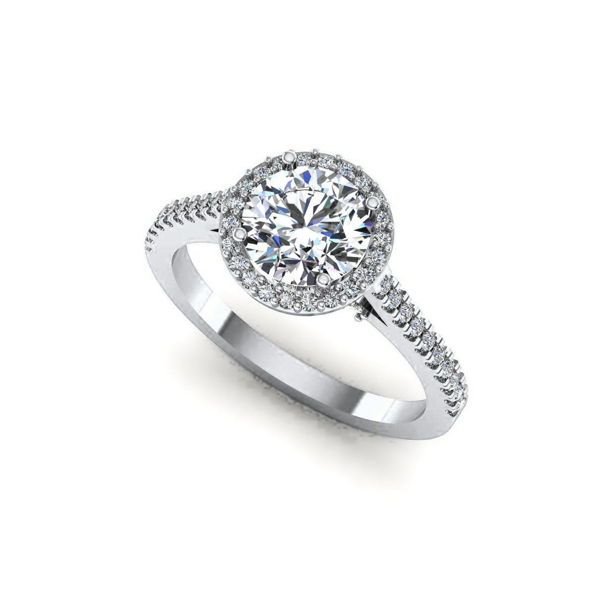 Round Halo Pave — Engagement Ring Setting