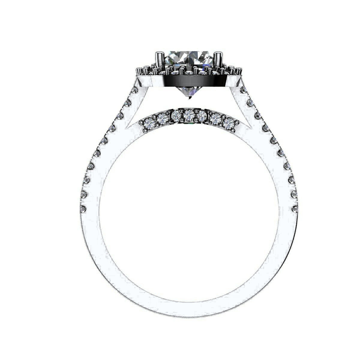 Round Halo Pave — Engagement Ring Setting