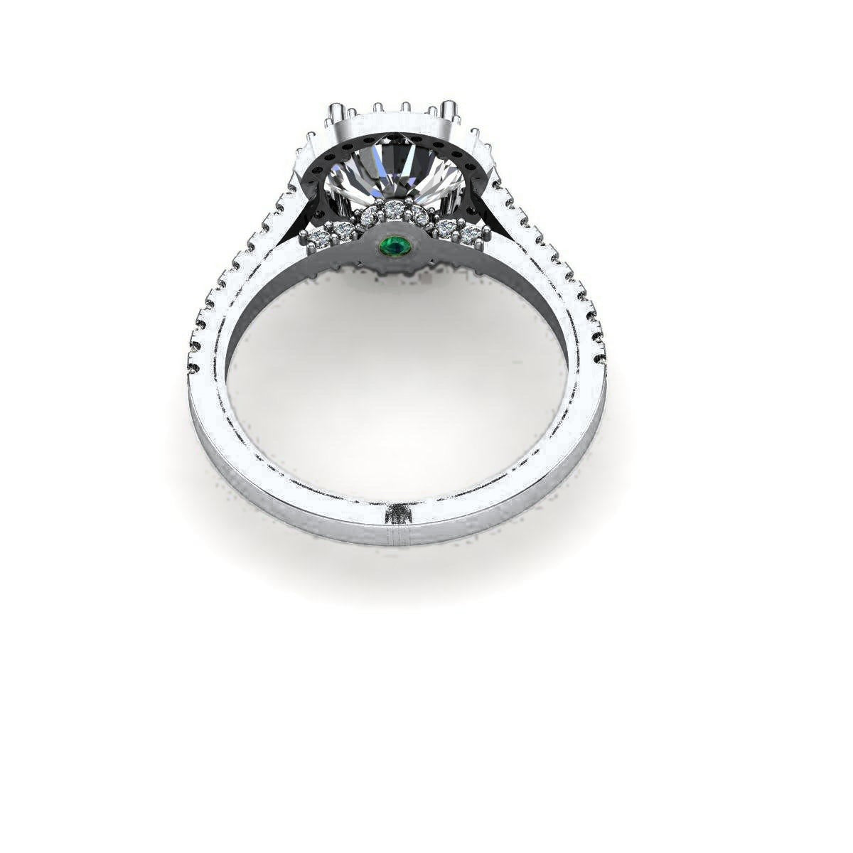 Round Halo Pave — Engagement Ring Setting