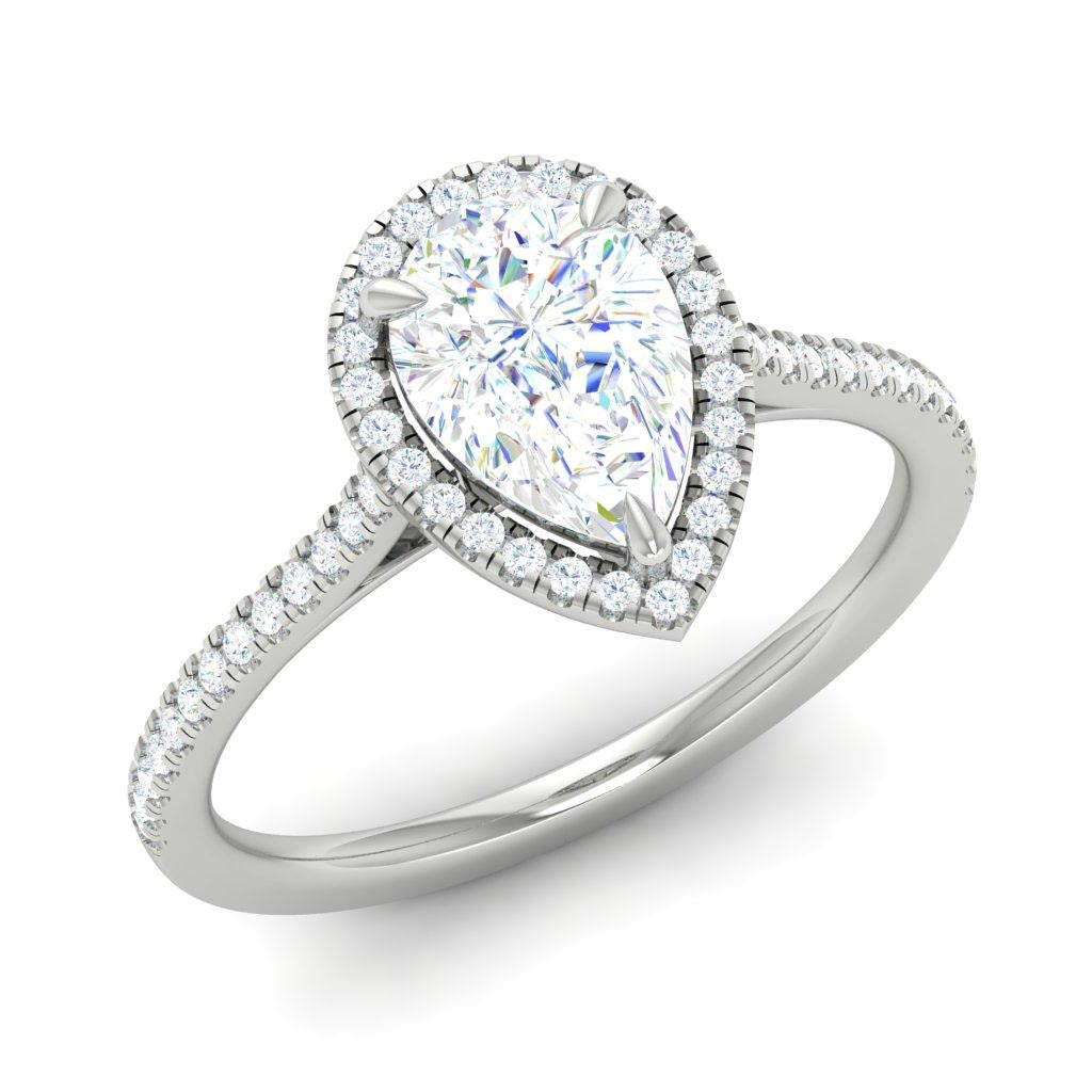 Pear Halo Pave — Engagement Ring Setting