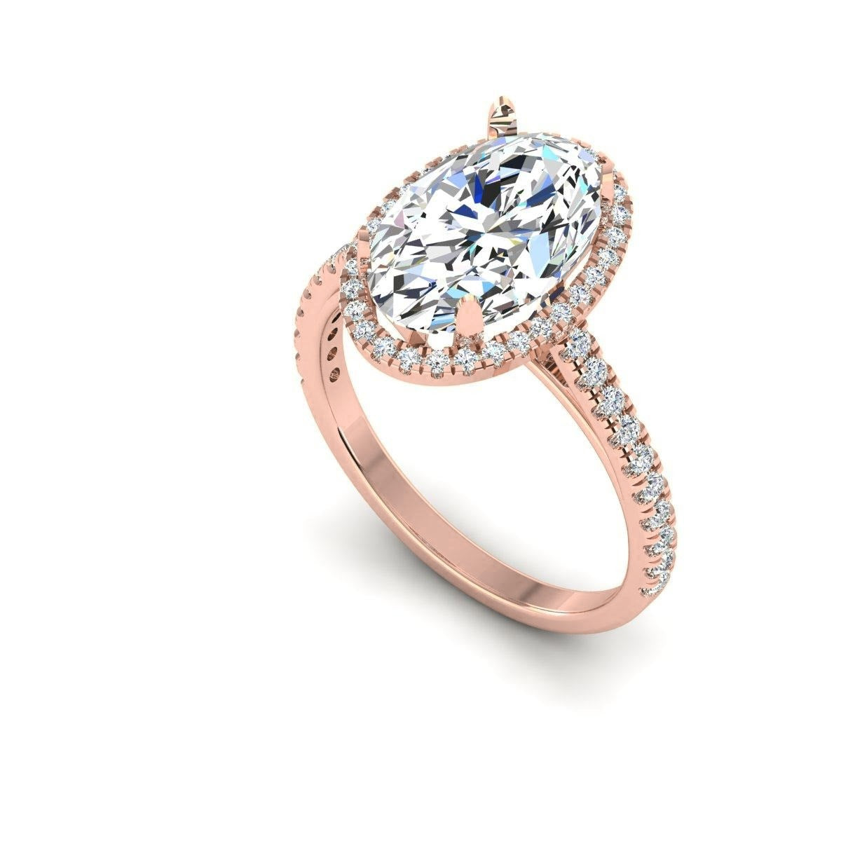 Oval Halo Pave — Engagement Ring Setting