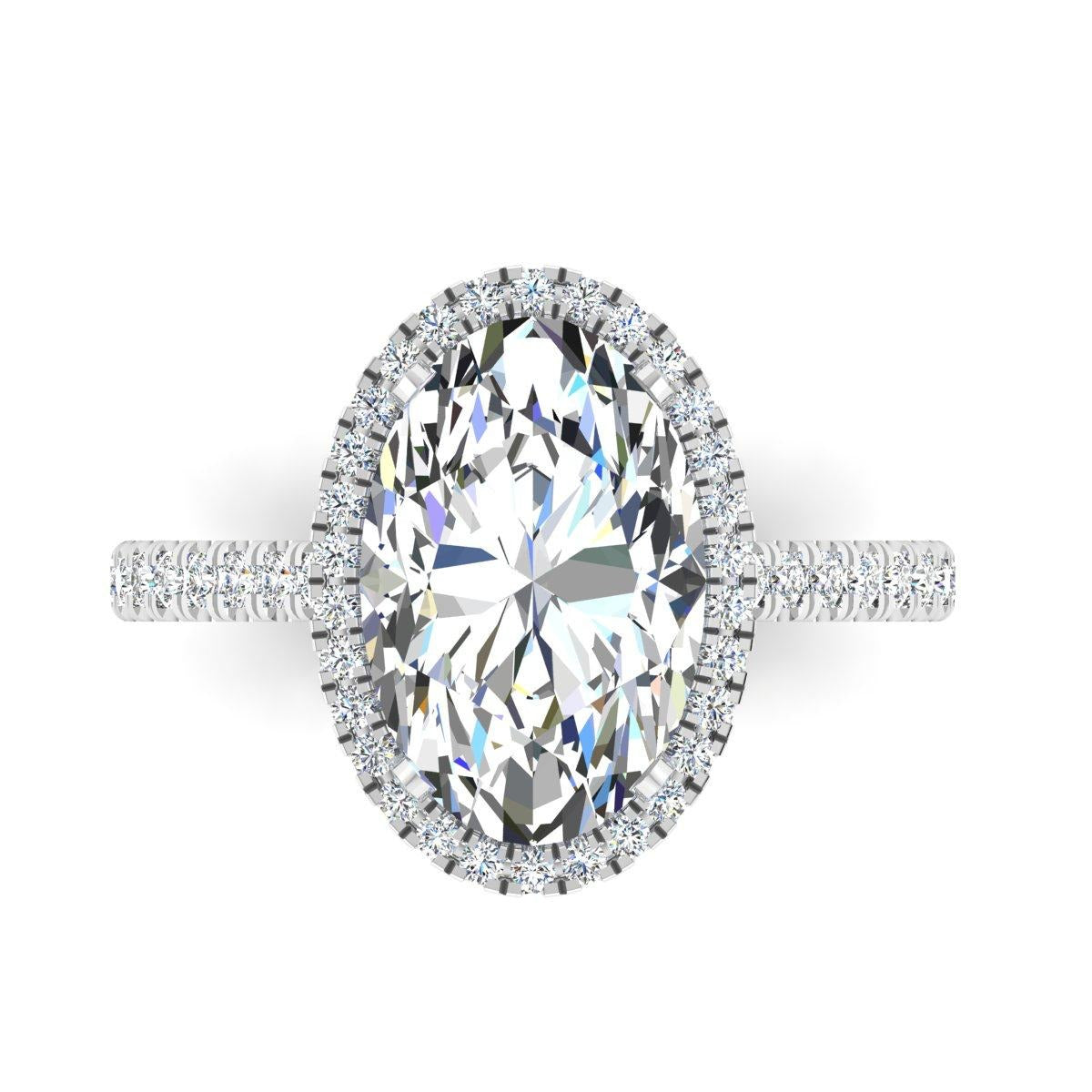 Oval Halo Pave — Engagement Ring Setting