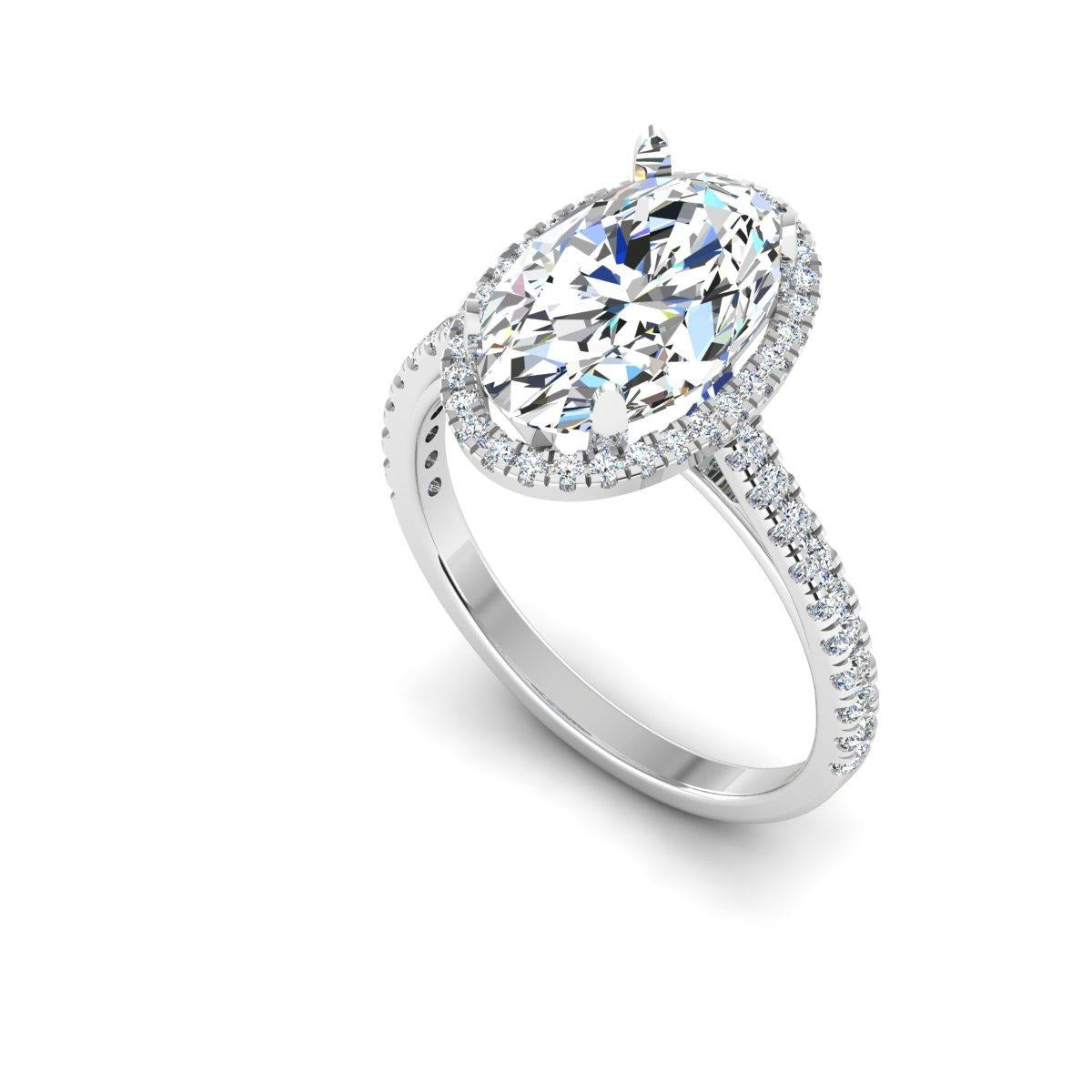 Oval Halo Pave — Engagement Ring Setting