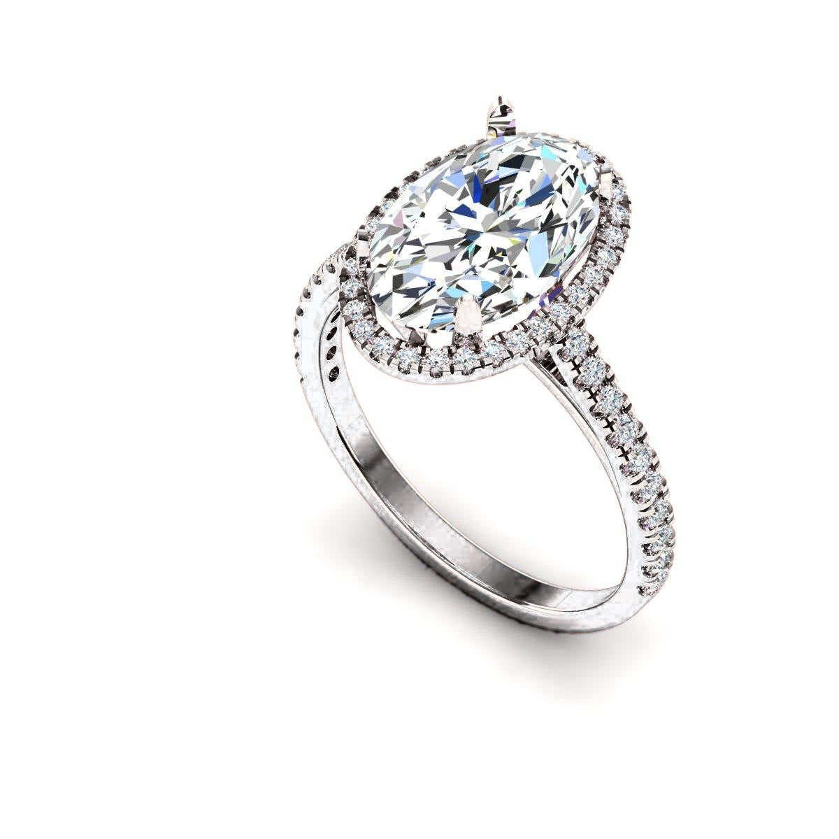 Oval Halo Pave — Engagement Ring Setting