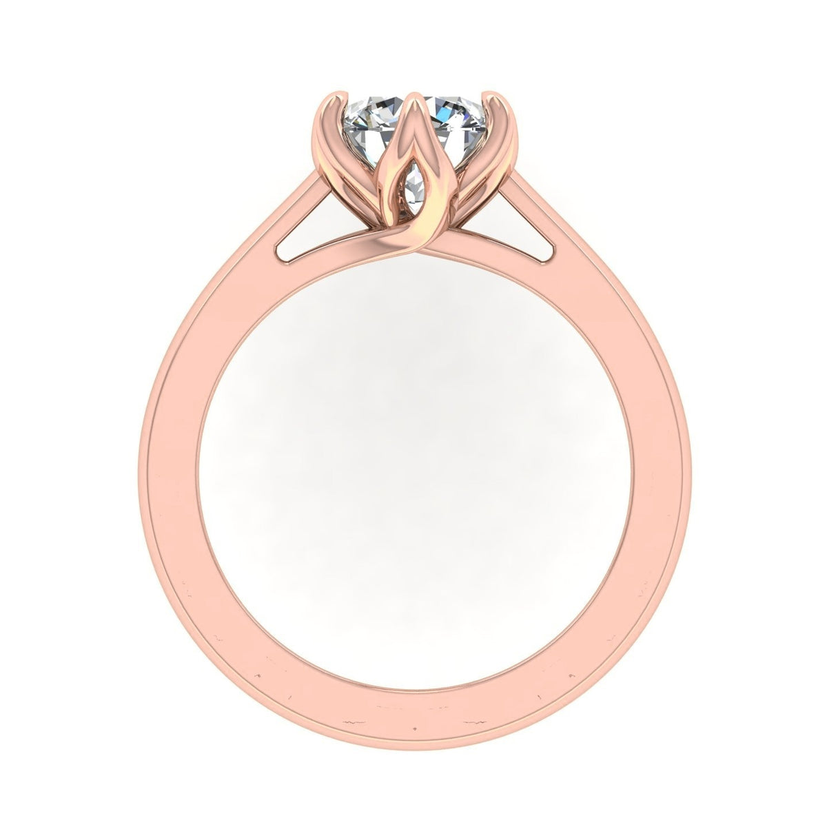Round Tulip Solitaire — Engagement Ring Setting