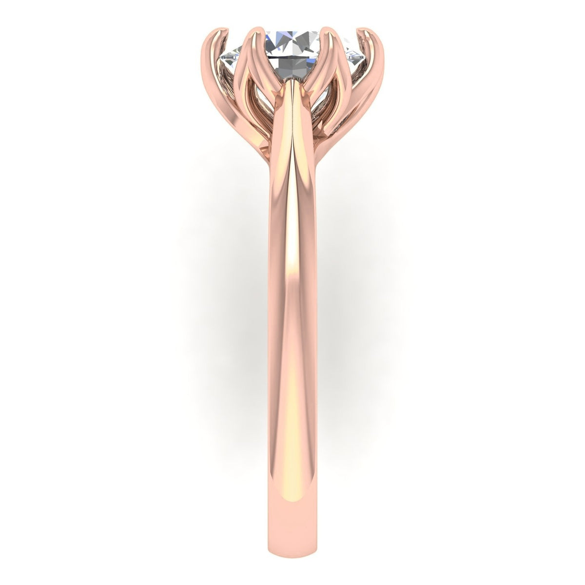 Round Tulip Solitaire — Engagement Ring Setting