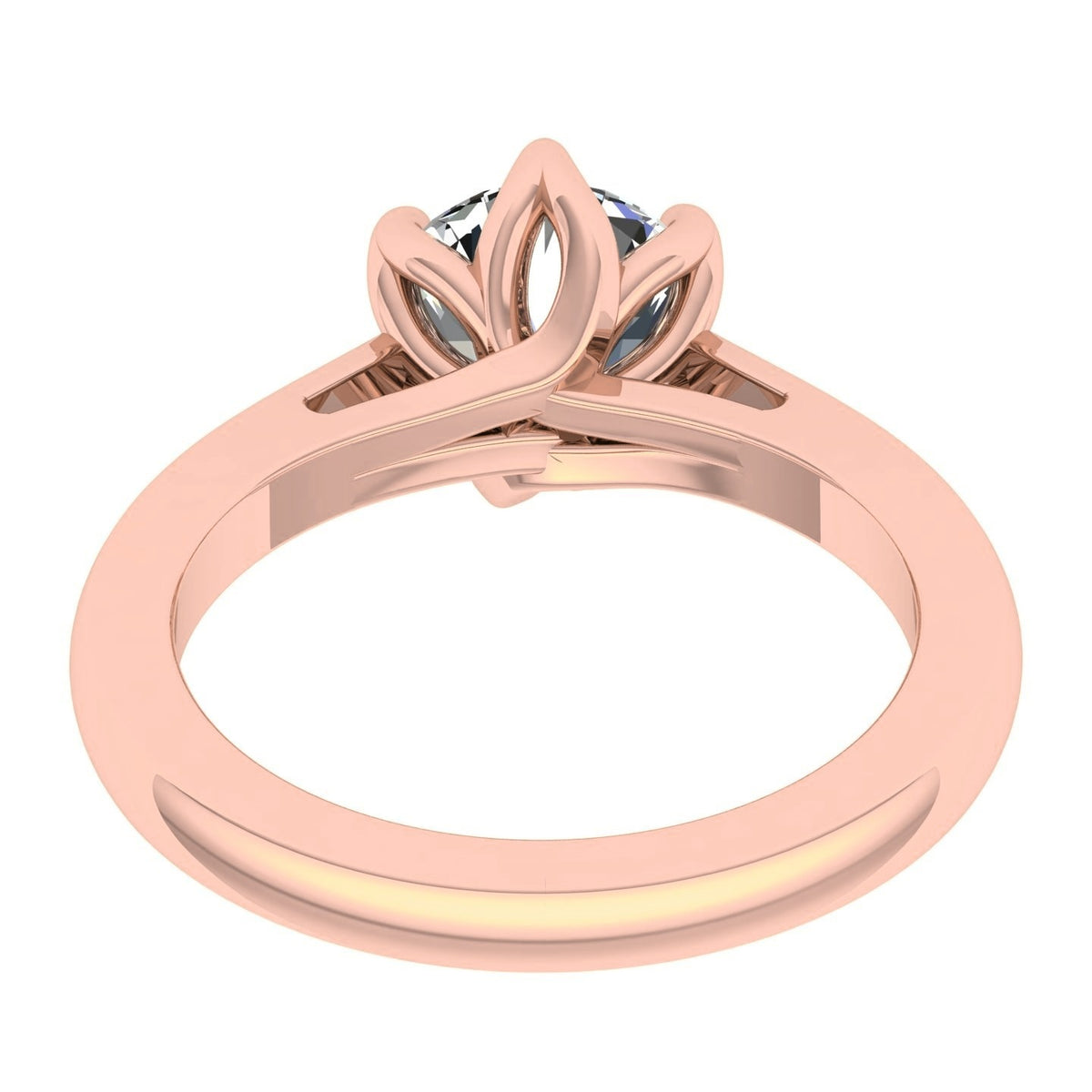 Round Tulip Solitaire — Engagement Ring Setting