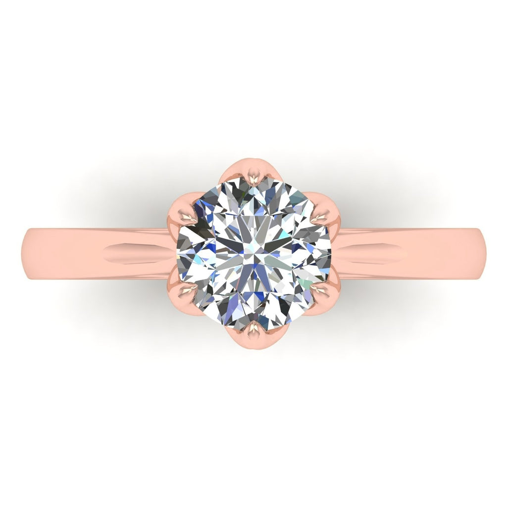 Round Tulip Solitaire — Engagement Ring Setting