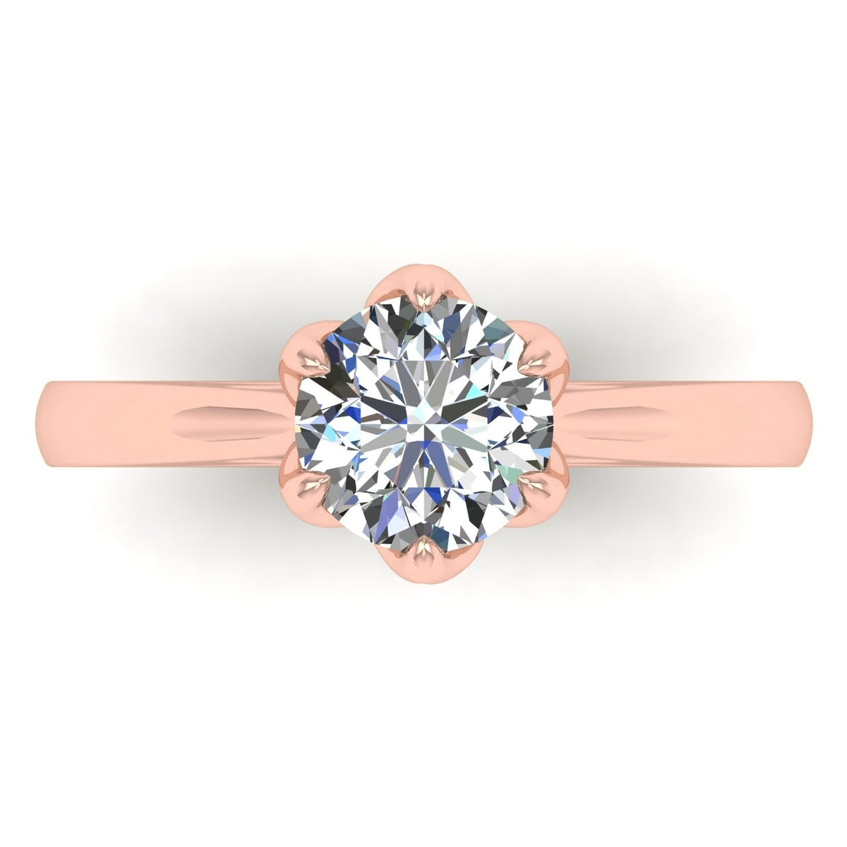 Round Tulip Solitaire — Engagement Ring Setting