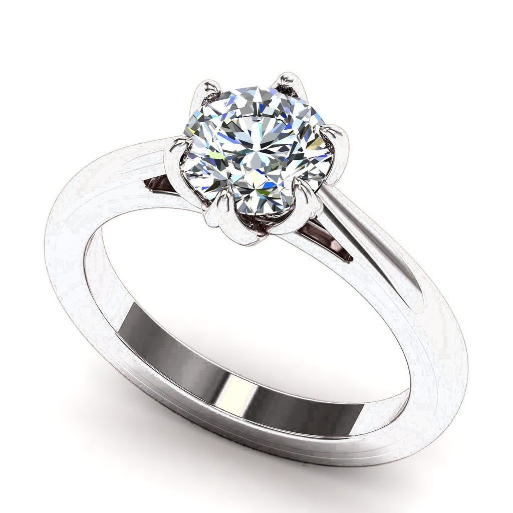 Round Tulip Solitaire — Engagement Ring Setting
