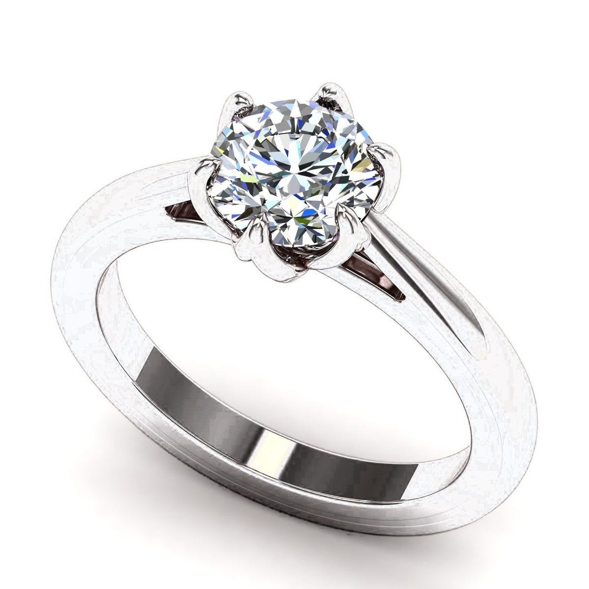Round Tulip Solitaire — Engagement Ring Setting