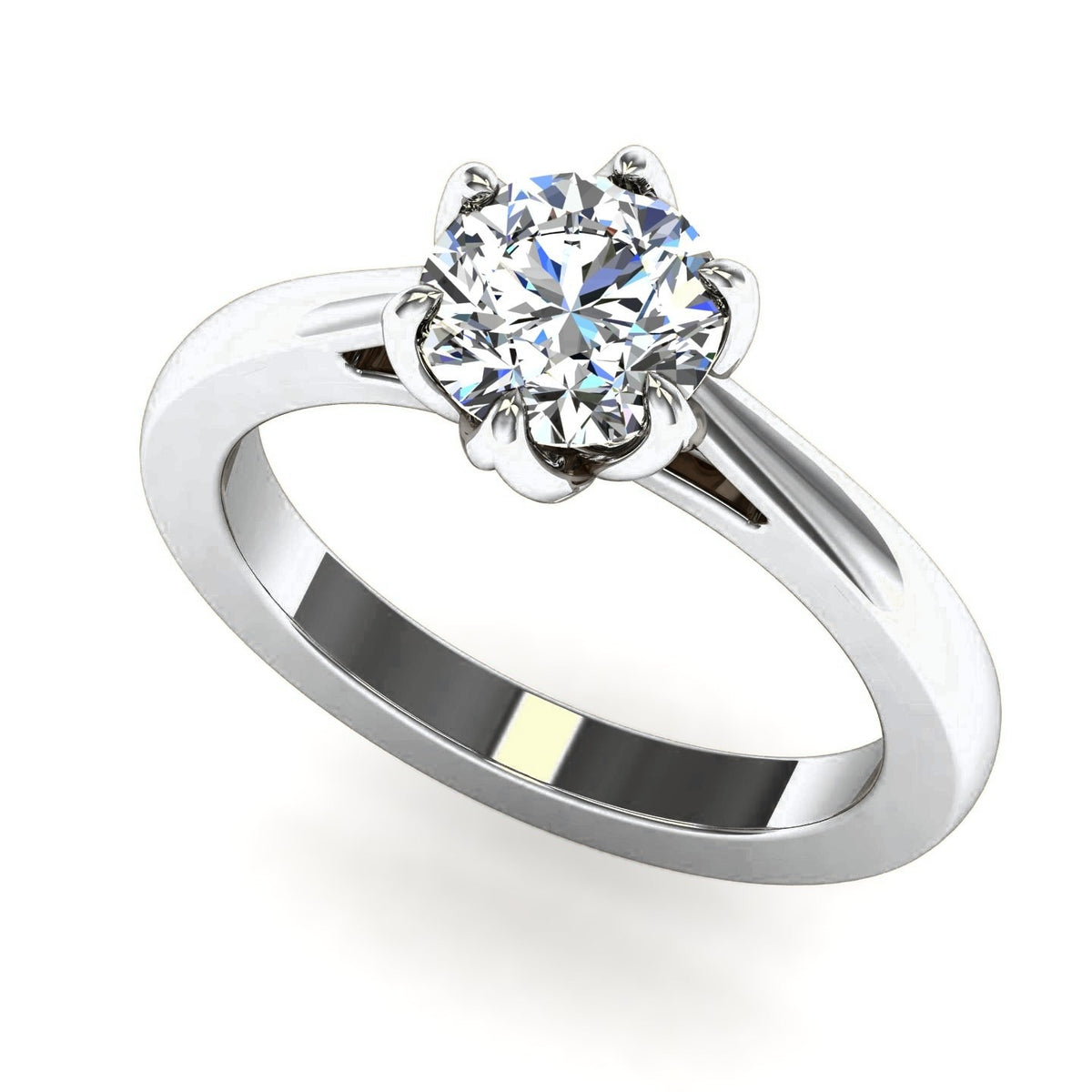 Round Tulip Solitaire — Engagement Ring Setting
