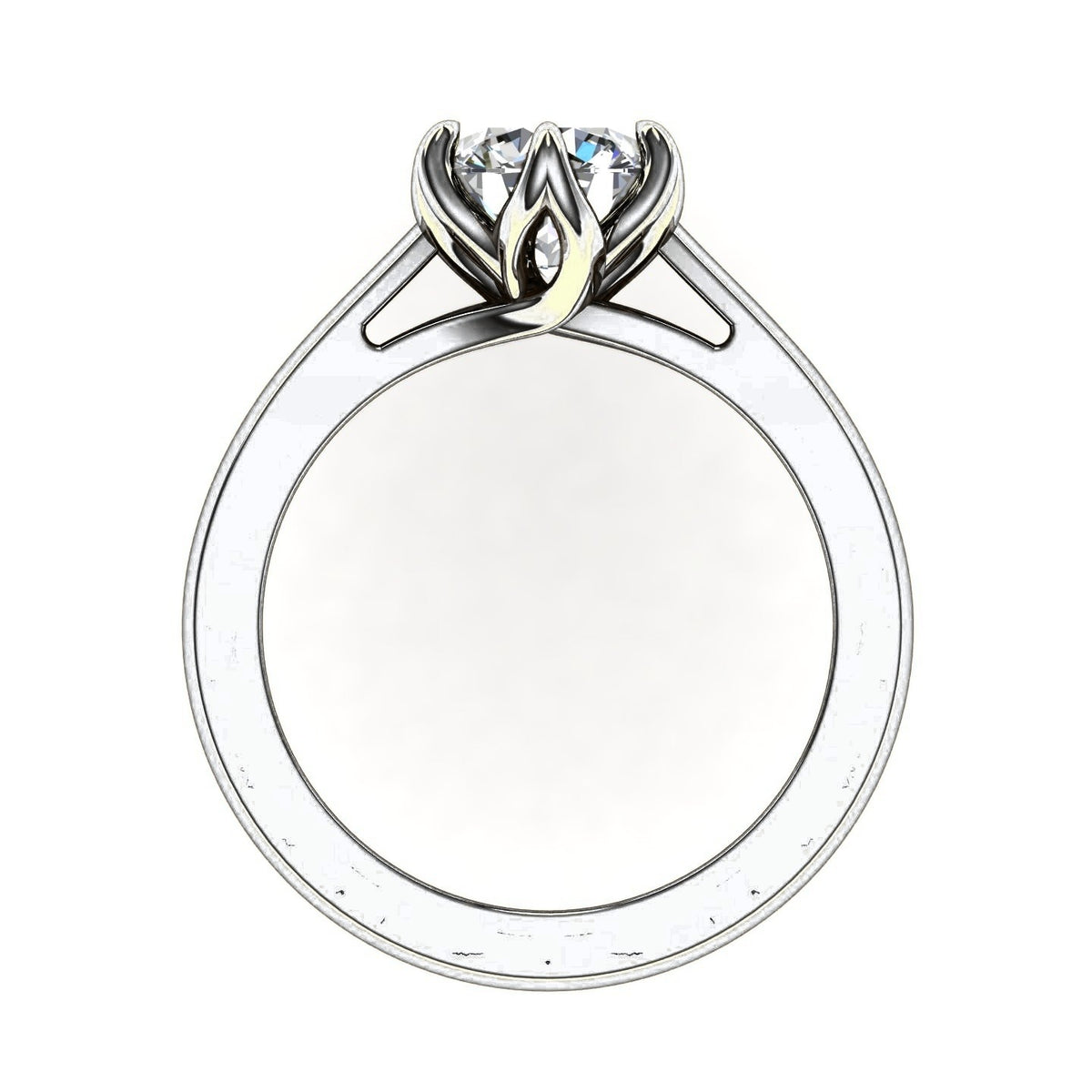 Round Tulip Solitaire — Engagement Ring Setting
