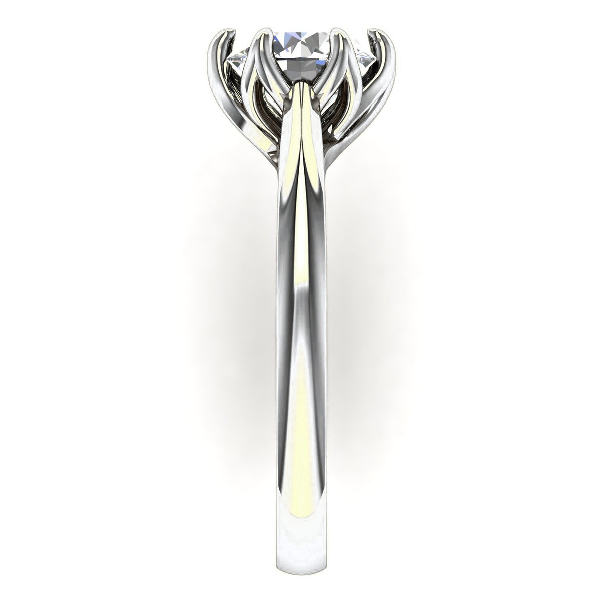 Round Tulip Solitaire — Engagement Ring Setting