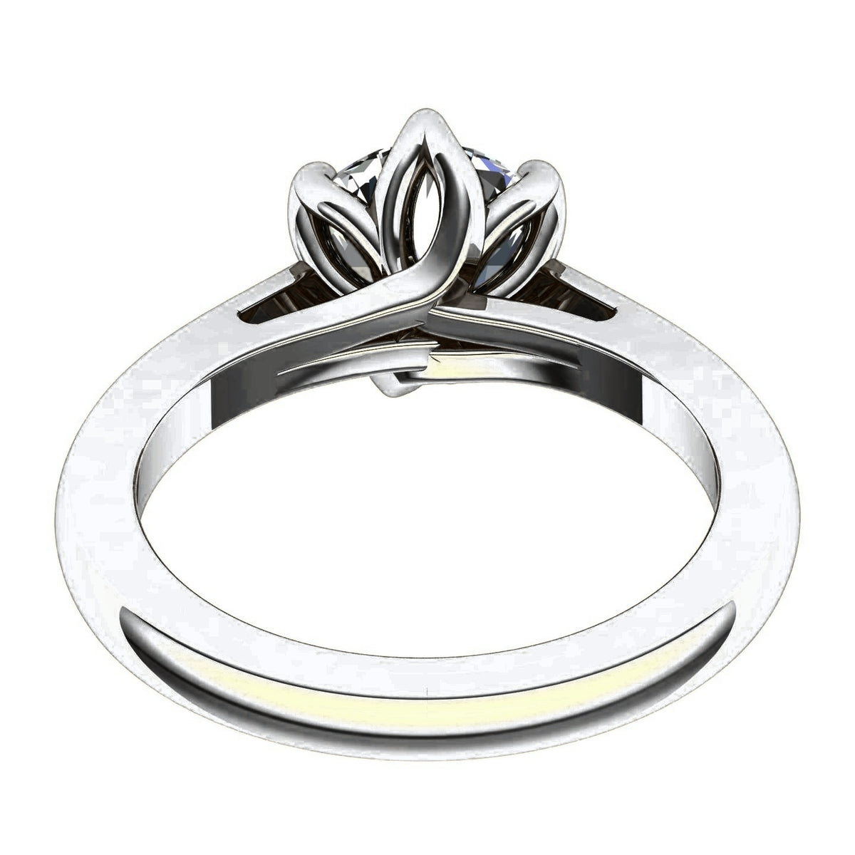Round Tulip Solitaire — Engagement Ring Setting