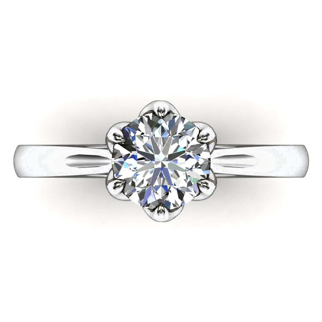 Round Tulip Solitaire — Engagement Ring Setting