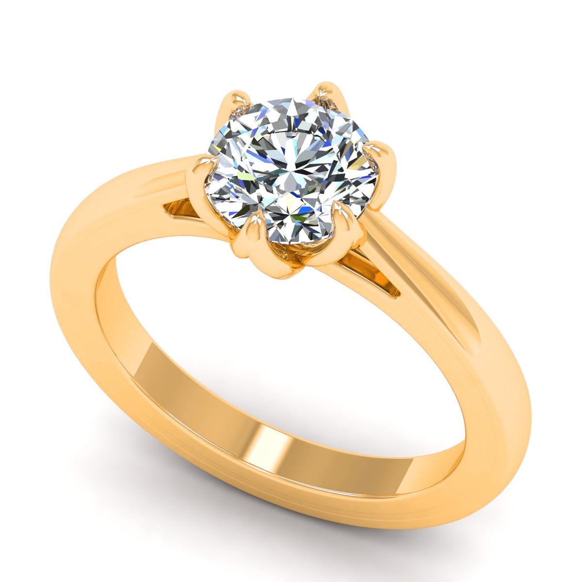 Round Tulip Solitaire — Engagement Ring Setting
