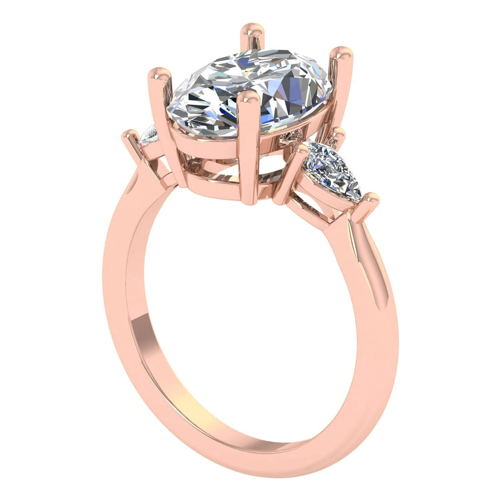 Oval & Pear Three-Stone — Engagement Ring Setting