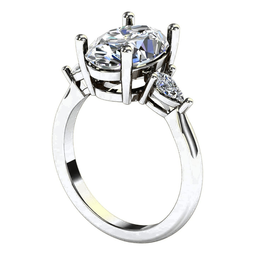 Oval & Pear Three-Stone — Engagement Ring Setting