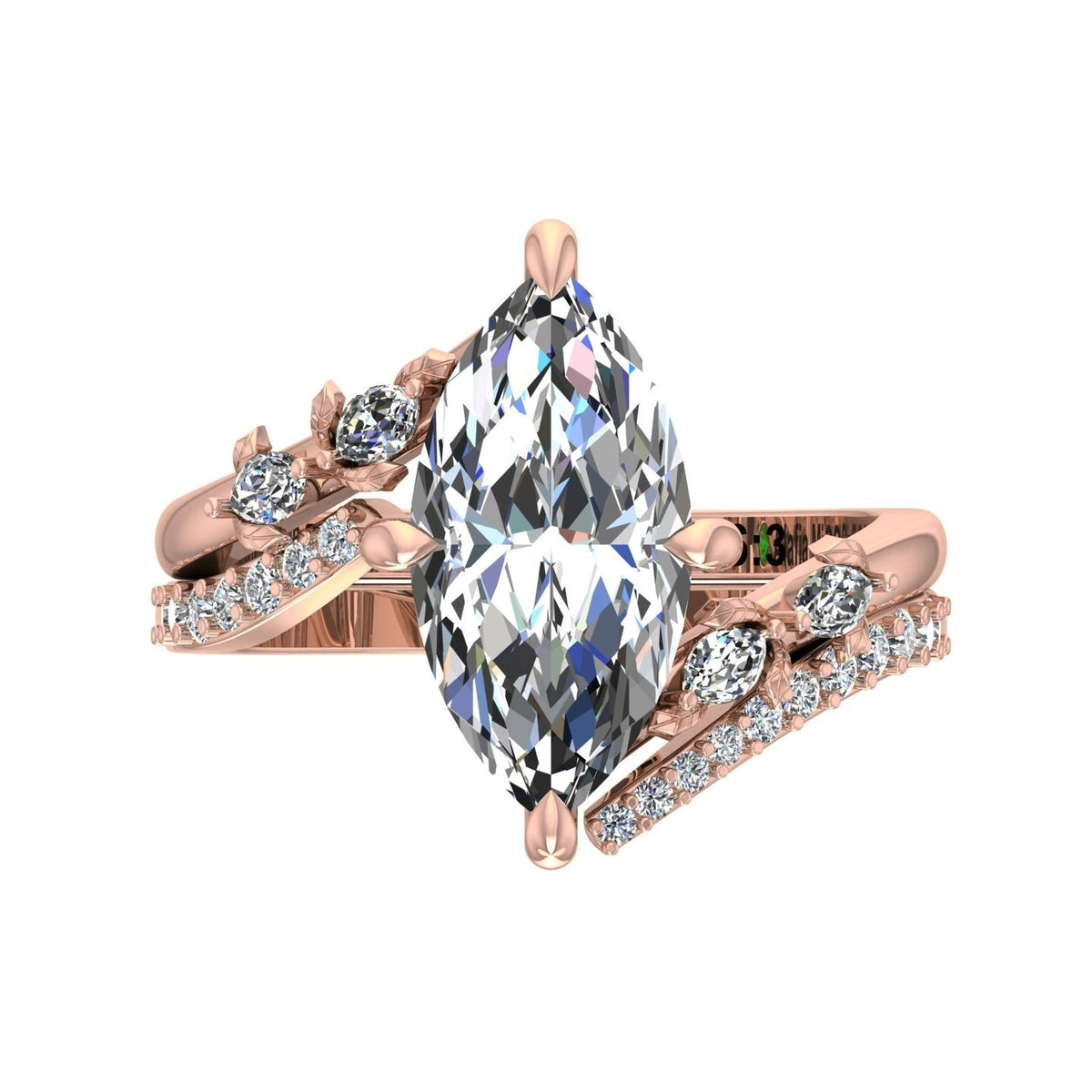 Marquise Bypass Matching Band — Wedding Band