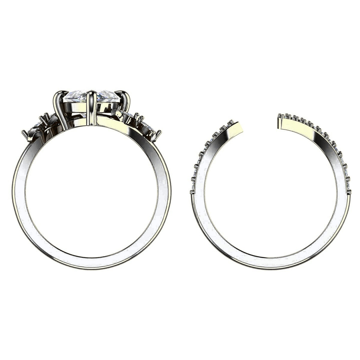 Marquise Bypass Matching Band — Wedding Band