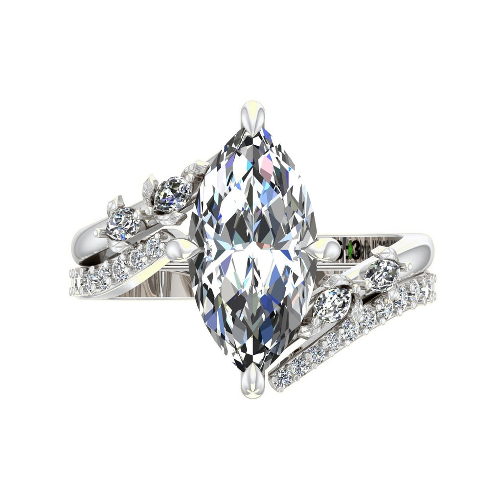 Marquise Bypass Matching Band — Wedding Band