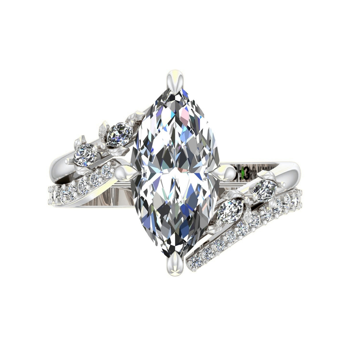 Marquise Bypass Matching Band — Wedding Band