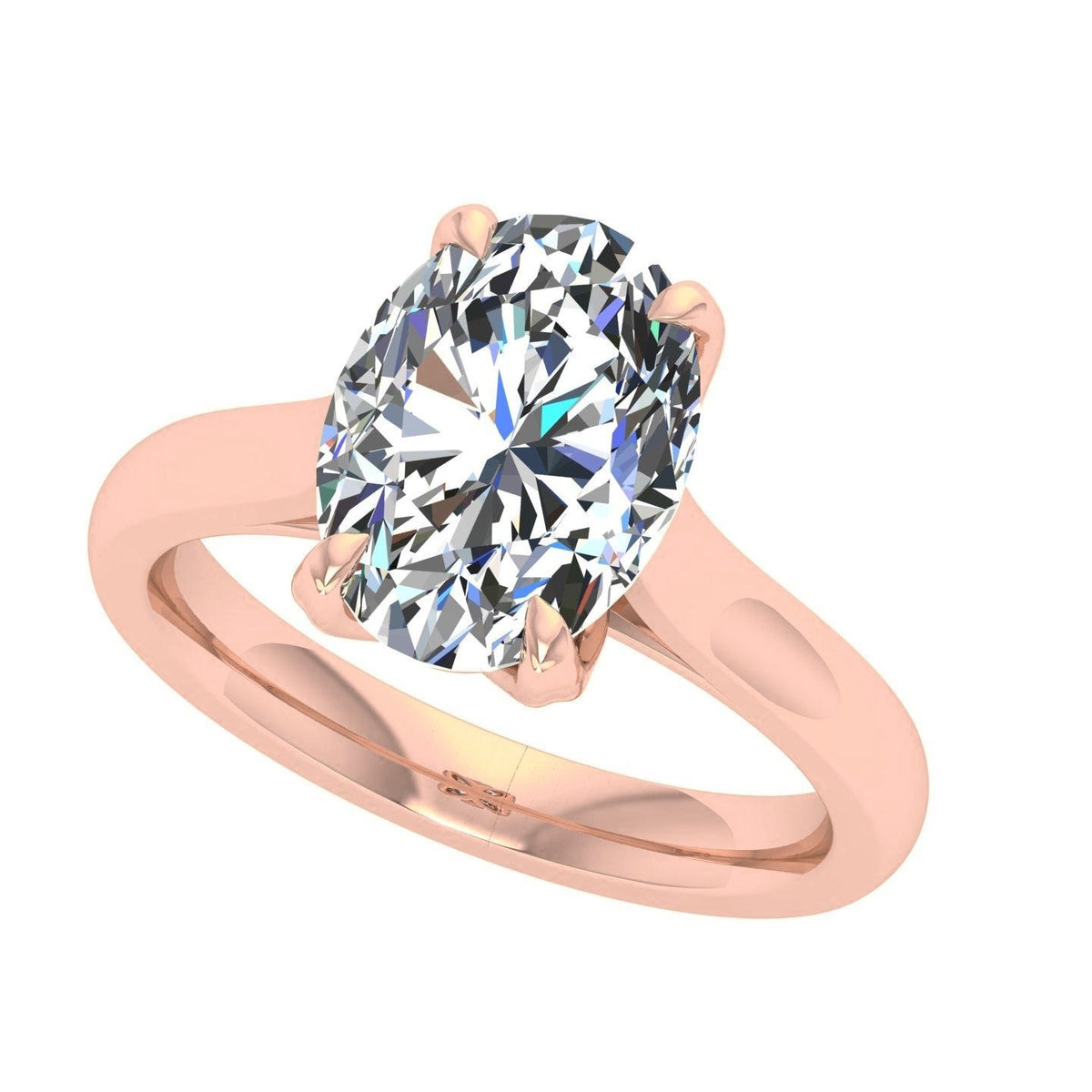Oval Cathedral Solitaire — Engagement Ring Setting