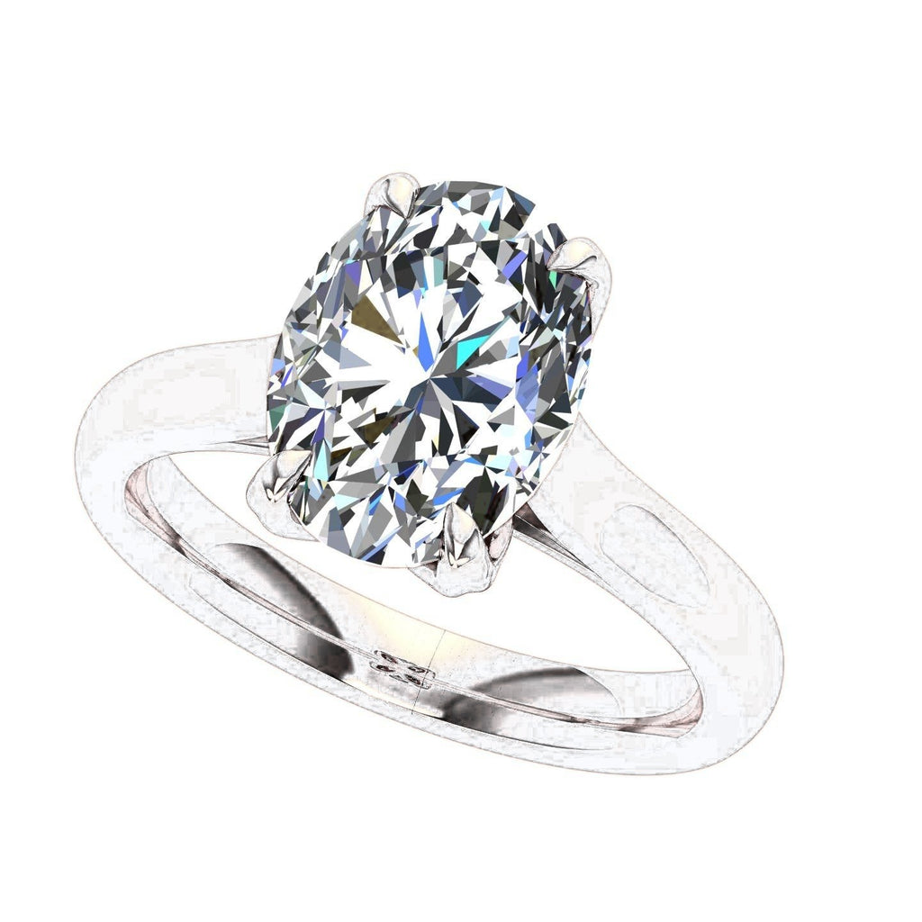 Oval Cathedral Solitaire — Engagement Ring Setting