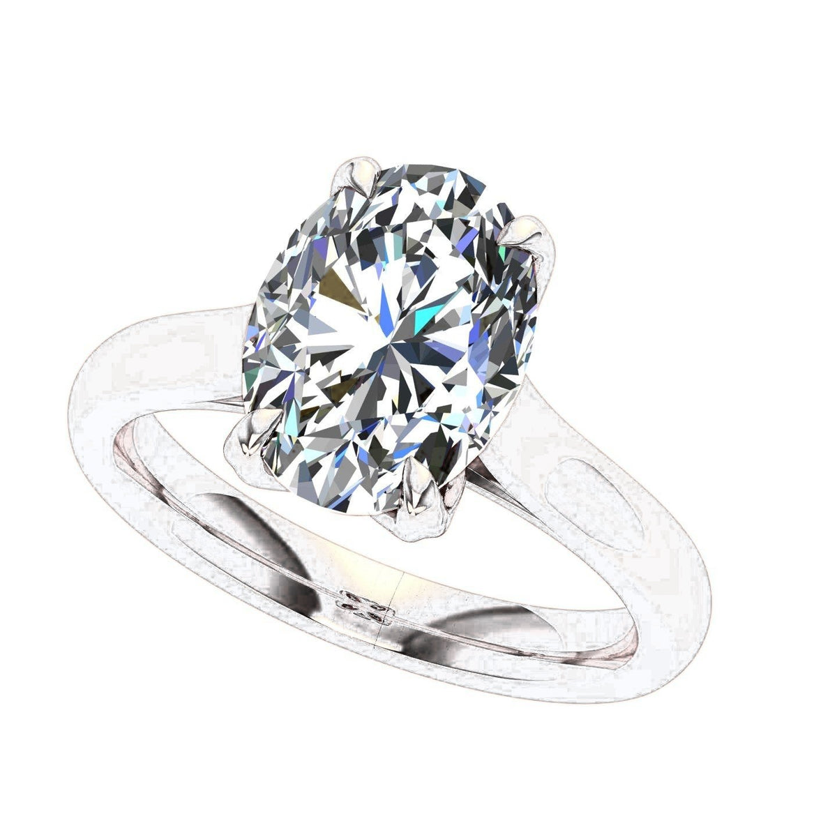 Oval Cathedral Solitaire — Engagement Ring Setting