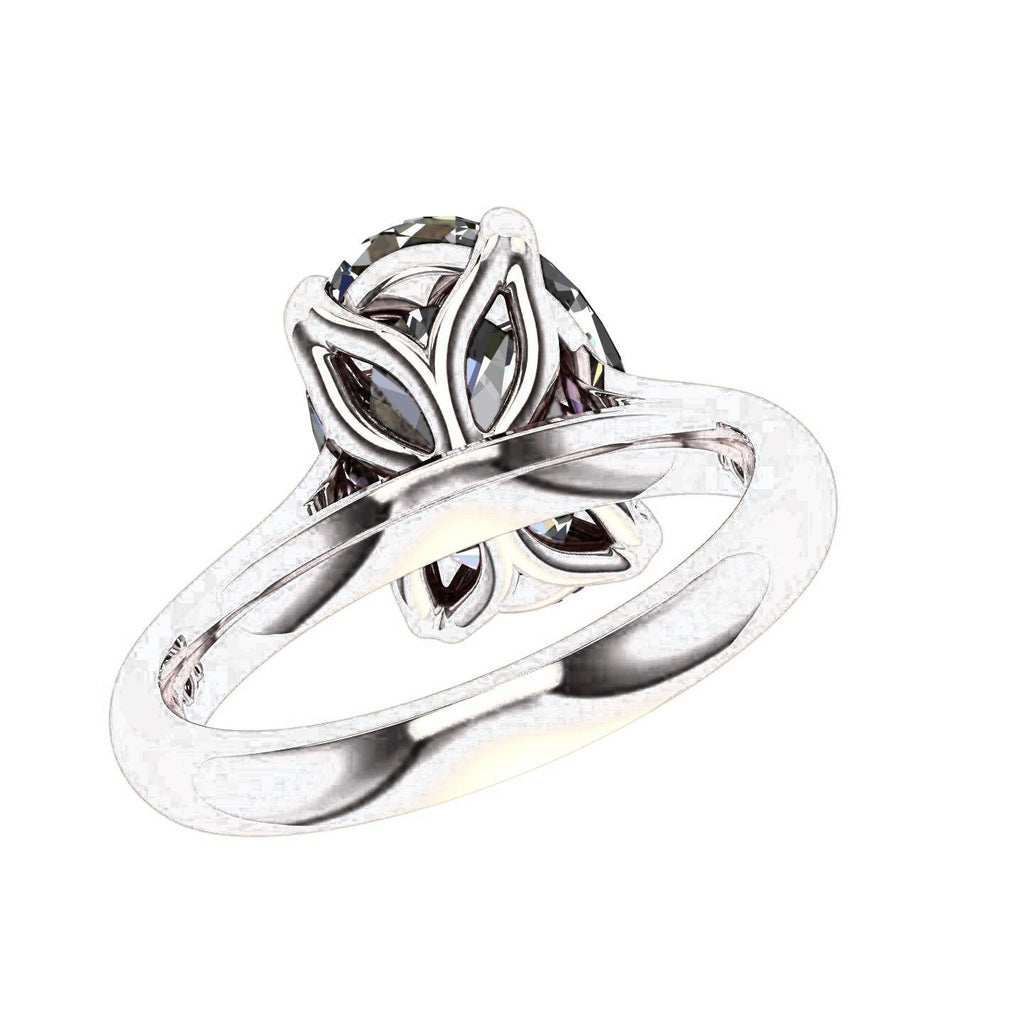 Oval Cathedral Solitaire — Engagement Ring Setting