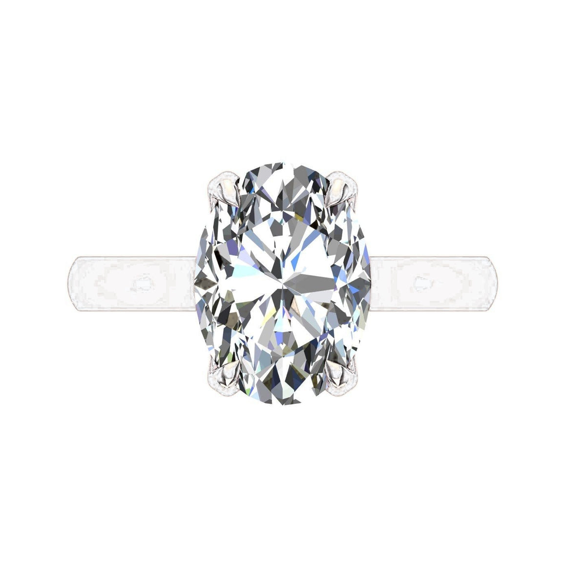 Oval Cathedral Solitaire — Engagement Ring Setting