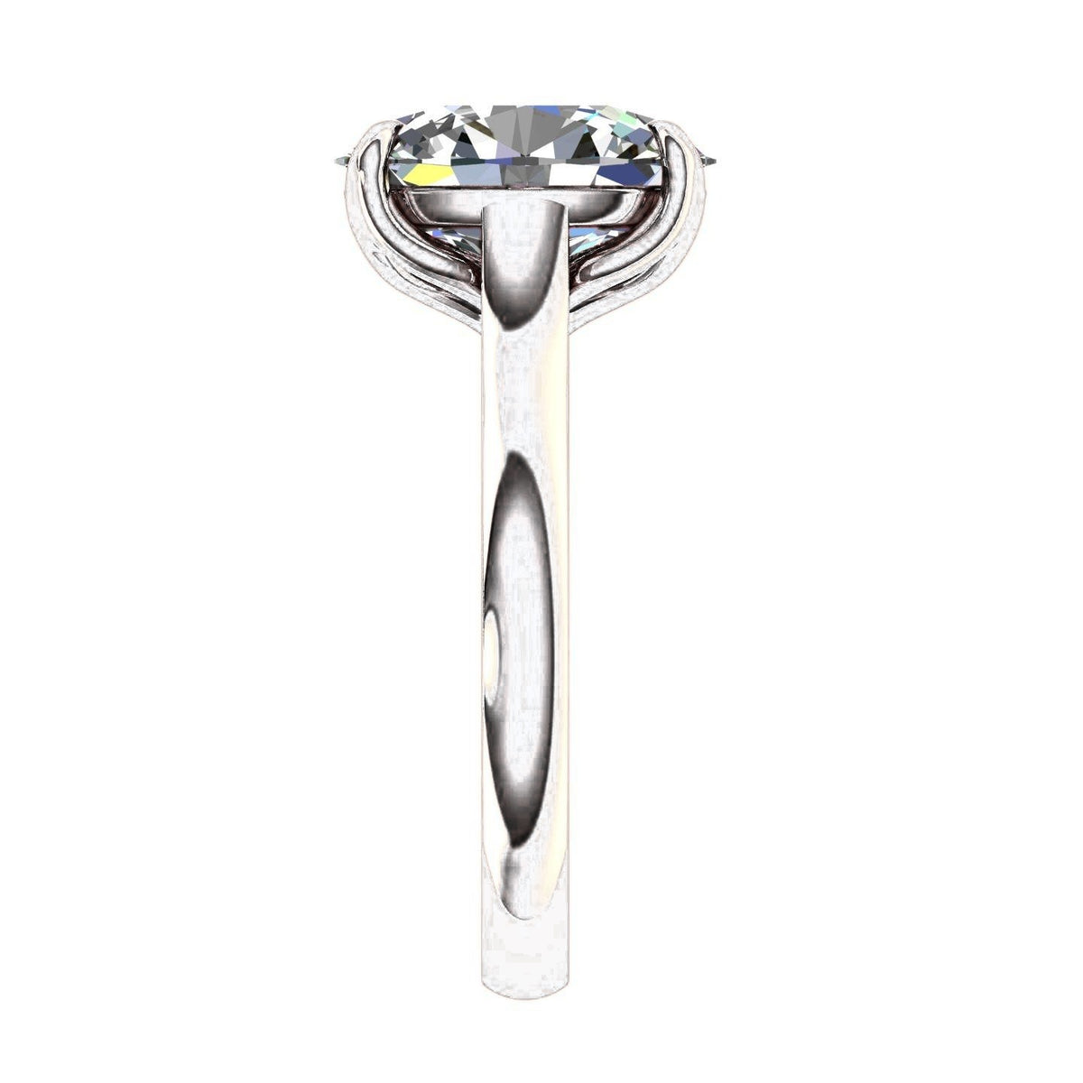 Oval Cathedral Solitaire — Engagement Ring Setting