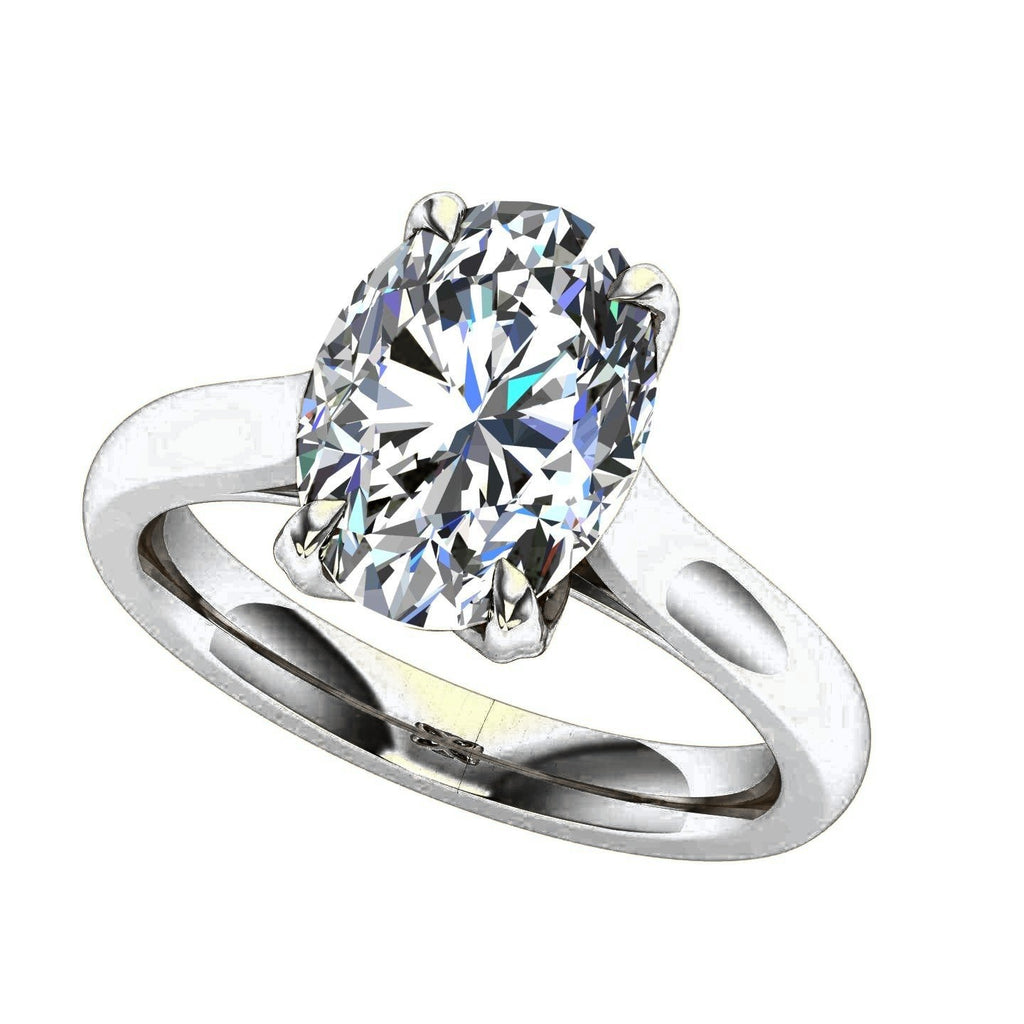 Oval Cathedral Solitaire — Engagement Ring Setting