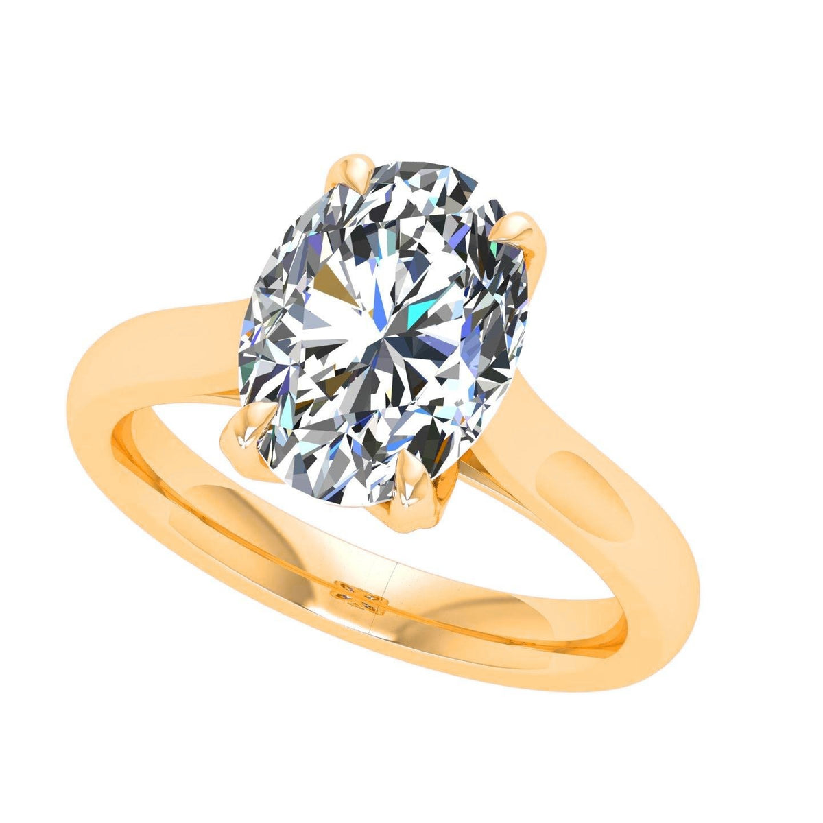 Oval Cathedral Solitaire — Engagement Ring Setting