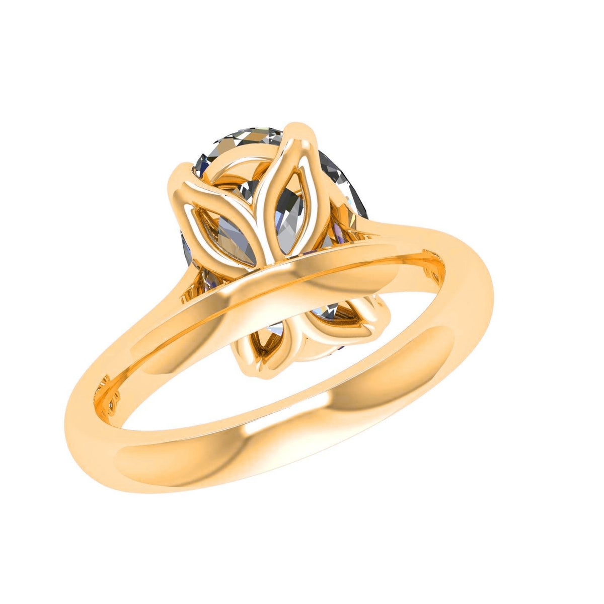 Oval Cathedral Solitaire — Engagement Ring Setting