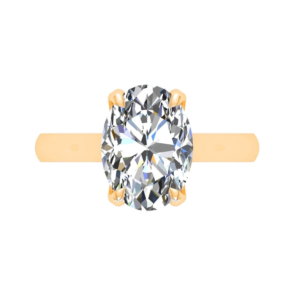 Oval Cathedral Solitaire — Engagement Ring Setting